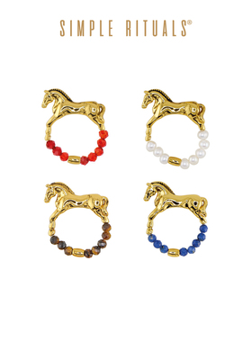 Simple Rituals 马年红玛瑙戒指女小众设计高级感饰品生肖马礼物