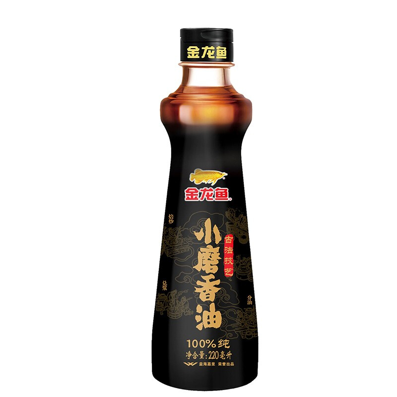 金龙鱼小磨芝麻香油220ML传100%统纯凉拌正烹饪火锅家用调味油
