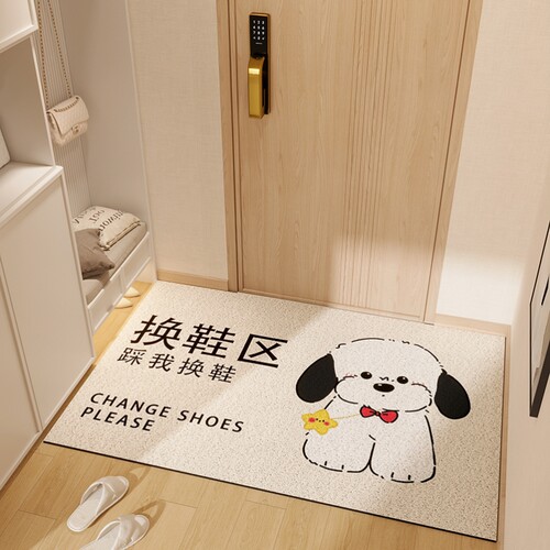 卡通入户门地垫进门玄关PVC丝圈门垫家用门口防滑脚垫可裁剪地毯