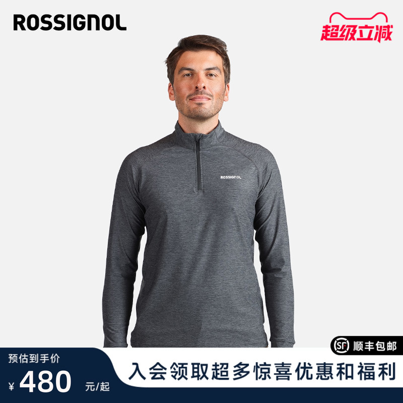 ROSSIGNOL金鸡25新款男薄WESTWEGT恤透气长短袖半拉链休闲上衣