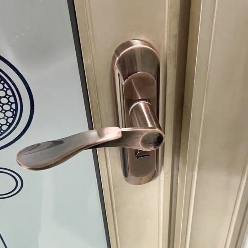 无钥匙厕所凹弧面执手特殊家用门把手老式弧形锌合金通用型门锁