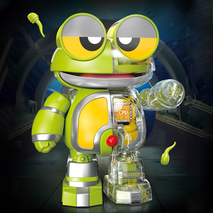 费米铁甲小宝正版呱呱蛙拼装积木透视机甲机器人玩偶男孩手办玩具