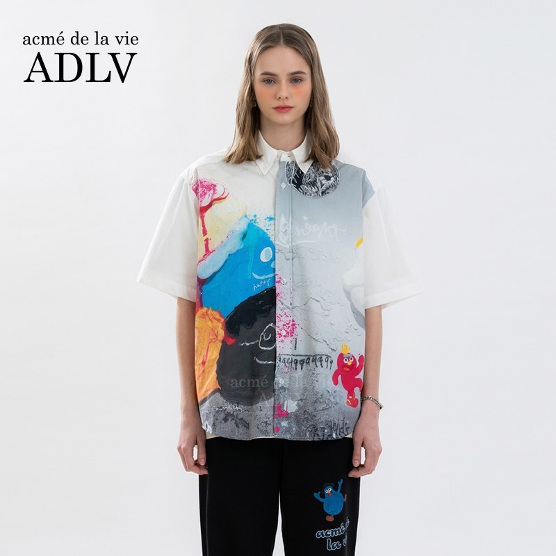 Edgewalker x ADLV联名春夏季韩国polo衫短袖衬衫时尚男女款开衫