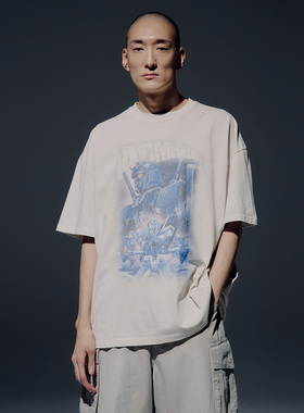 ADLV高达作战V水洗短袖T恤新款百搭男女同款潮牌上衣纯棉圆领体恤