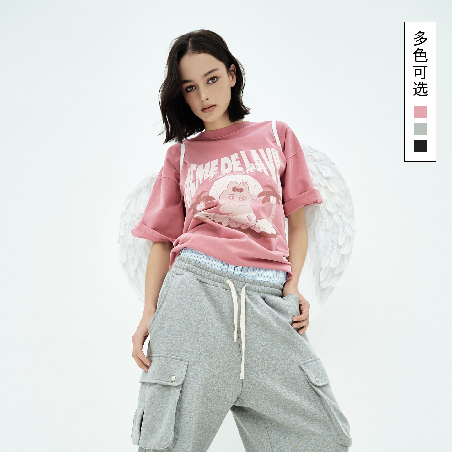 【OPANCHU USAGI】ADLV韩国潮牌2025夏季新品内裤兔联名短袖T恤女