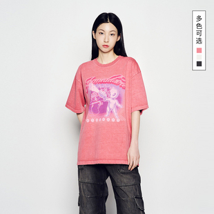 ADLV 2025春夏新款短袖T恤外星人系列射击印花宽松休闲男女款大牌