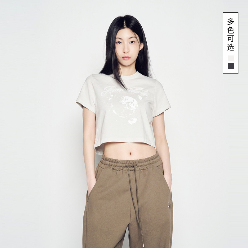 ADLV韩国潮牌2025夏季新款女式T恤银河图案休闲短款短袖上衣辣妹