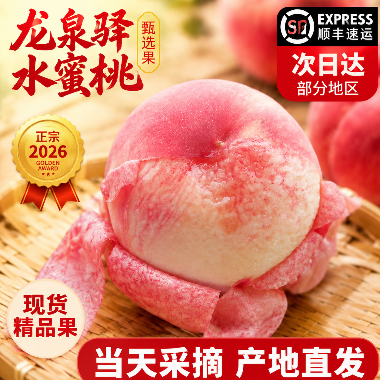 官方力荐!头茬龙泉驿水蜜桃!