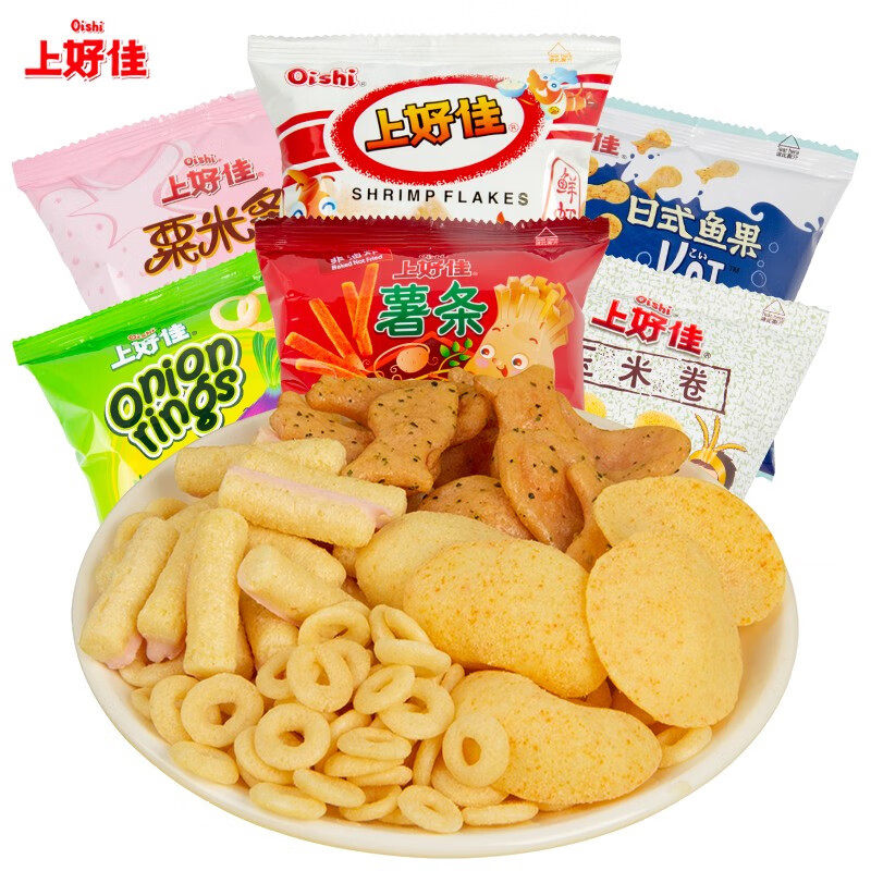 上好佳 鲜虾片栗米条虾味条膨化休闲食品零食小吃怀旧儿童礼包
