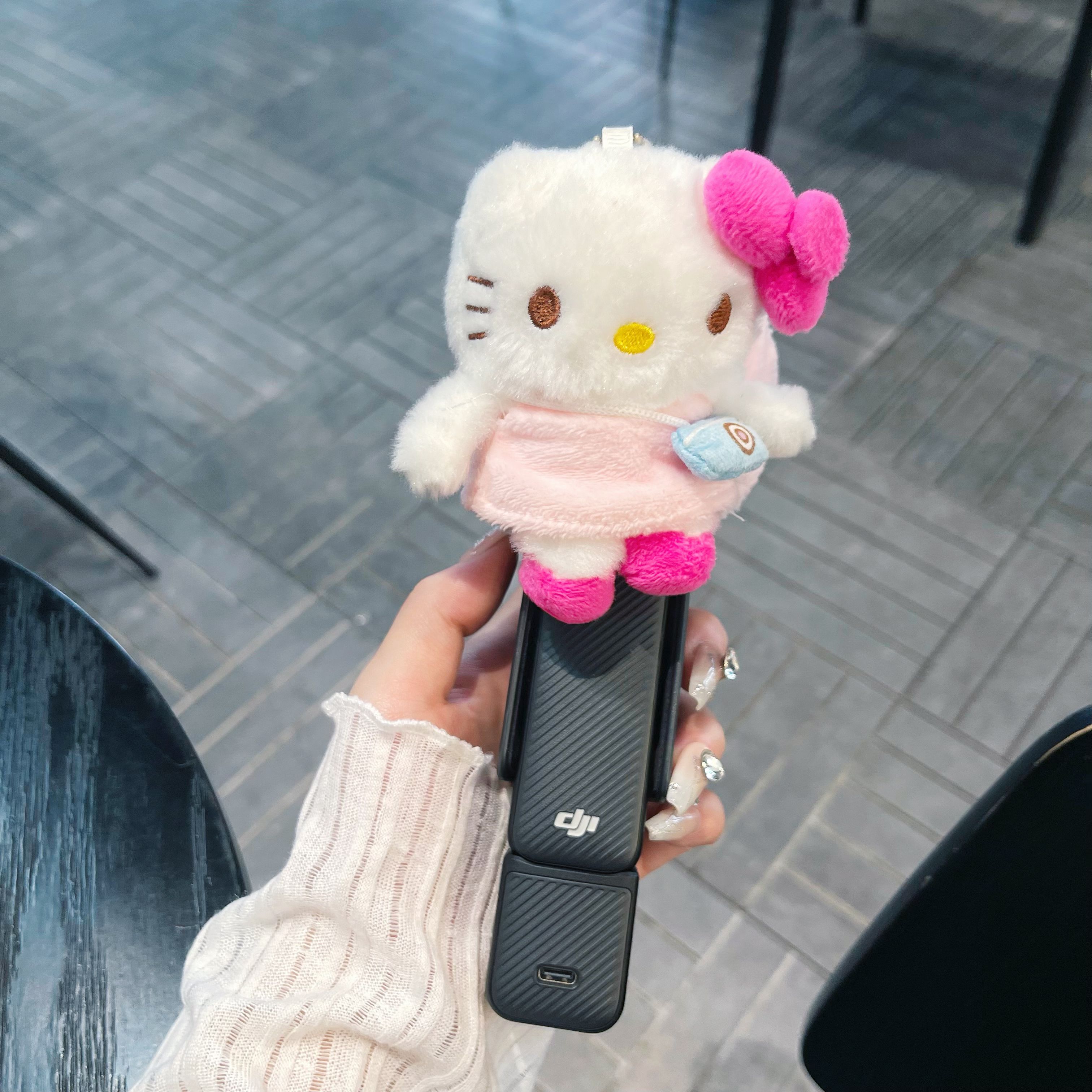 卡通毛绒公仔粉色Kitty适用大疆Pocket3保护套口袋相机屏幕套标准版全能套运动相机云台保护Pocket3保护壳女