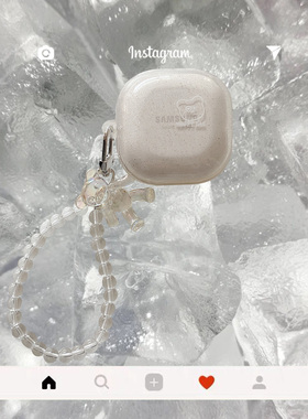 适用Samsung buds2三星蓝牙无线耳机透明软保护套充电仓日韩卡通可爱个性男女budslive分体GalaxybudsPro挂件