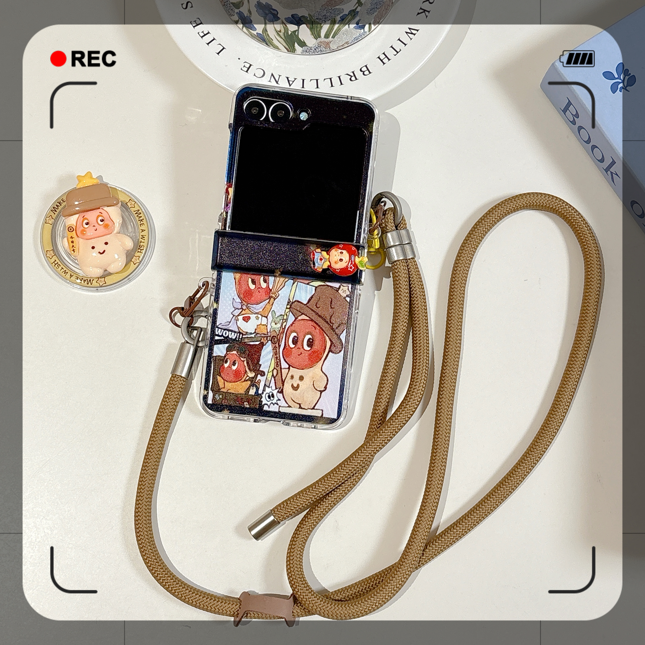 今日大吉星星人三星zflip7/7FE手机壳折叠屏zflip6磁吸保护套可爱卡通zflip5防摔壳包中轴W24/W25Flip斜挂绳