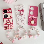 适用华为pocket2手机壳新款 pocket S小折叠屏卡通熊保护套p50pocket宝盒全包外壳pock超薄poket女s防摔挂链