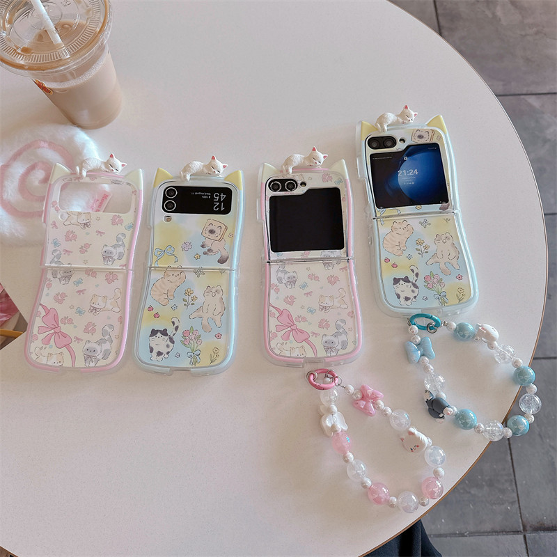 ins韩风粉蝴蝶结碎花猫三星zflip7手机壳折叠屏zflip6保护套zflip5透明防摔壳ZFlip4可爱卡通ZFlip3女款翻盖,3C数码配件,手机保护套/壳,淘宝优惠券,粉丝福利购,淘宝优惠卷