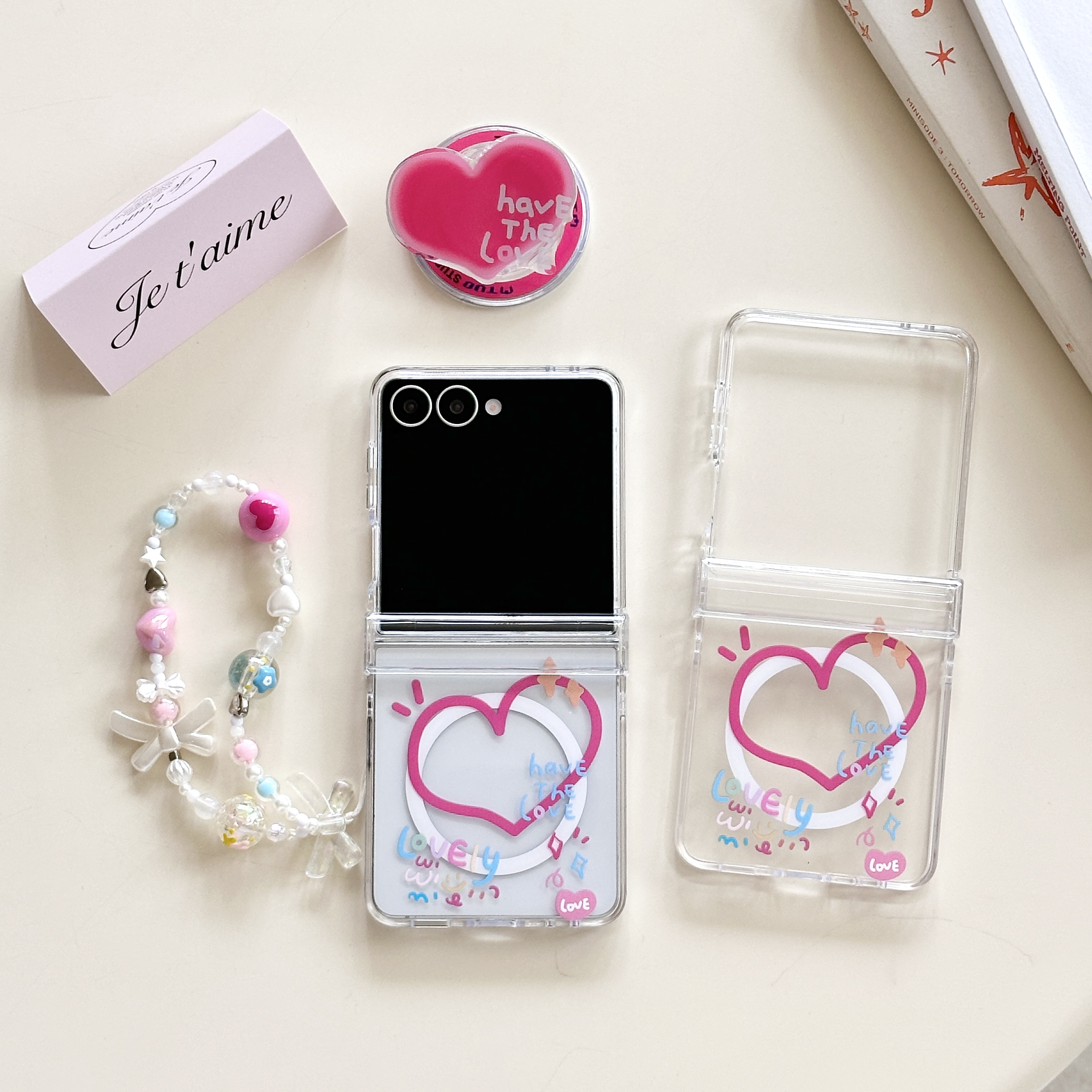 简约爱心magsafe磁吸壳三星zflip7/7FE手机壳折叠屏zflip6/5保护套包中轴zflip4防摔壳W25Flip卡通女款支架