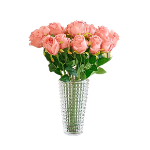 高档仿真玫瑰花假花客厅装饰花摆件餐桌花干花花束绢花摆设插花艺