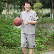 套装 短袖 t恤中老年人夏季 运动套装 男爷爷夏天衣服父亲节 爸爸夏装