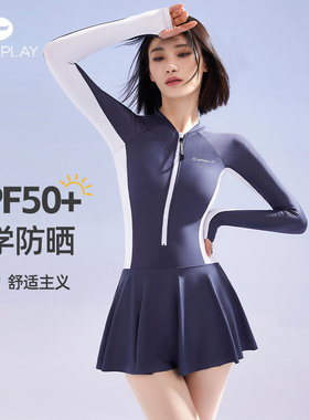 AquaPlay连体泳衣长袖女泡温泉高级感防晒游泳专用泳装游泳衣女士