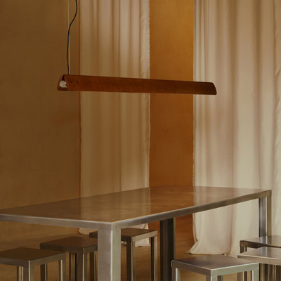 中古原木风餐厅一字吊灯