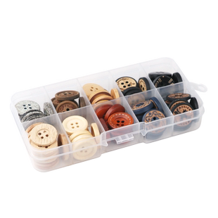 盒装衣服扣子木头纽扣 服装扣装饰毛衣扣两眼椰子木质大衣扣