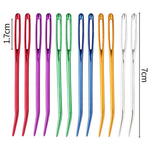 手工编织钩织钩针铝合金缝衣大眼缝合针衣针弯针衣服毛线弯头钩针