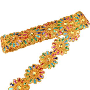 三角亮片花边舞蹈机绣花边手工diy服装衣边发饰蕾丝钉珠织带辅料