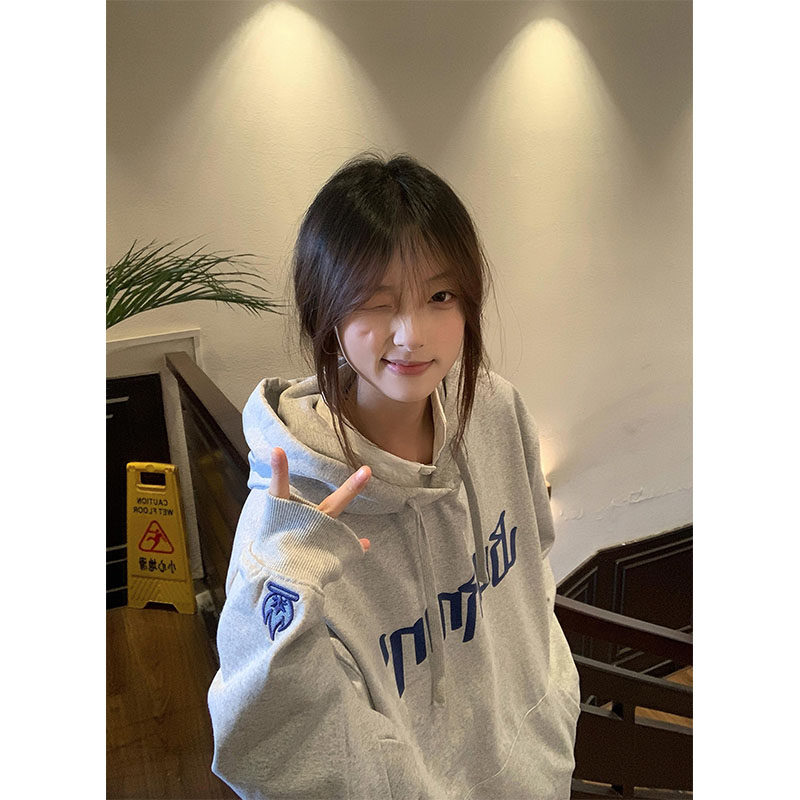 美式小火苗刺绣连帽加绒加厚卫衣女冬季高级感休闲宽松情侣装外套,女装/女士精品,卫衣/绒衫,淘宝优惠券,粉丝福利购,淘宝优惠卷