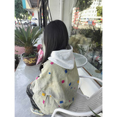 设计感小众黄泥染牛仔外套女春秋2025新款 美式 高街hiphop潮牌夹克