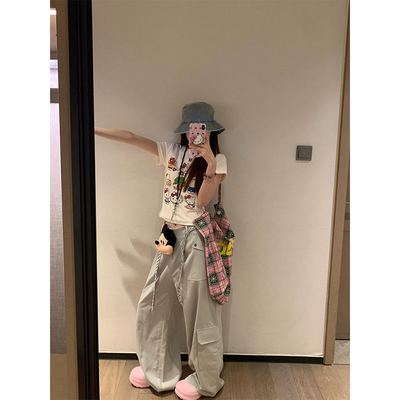 甜酷可爱卡通kitty正肩短袖t恤女