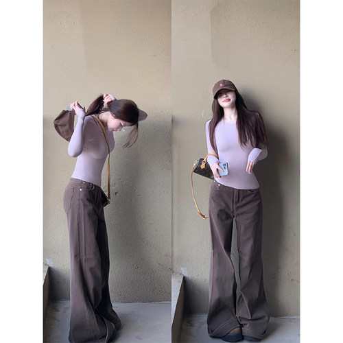 轻薄塑形弹力修身长袖t恤女秋季