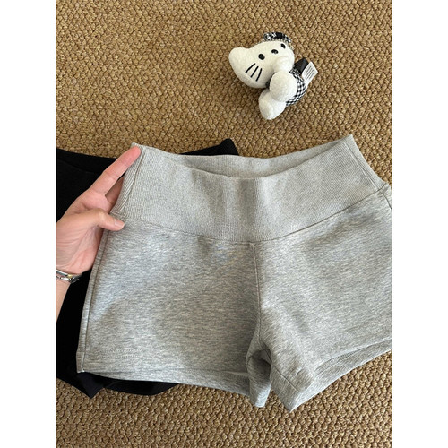 美式灰色休闲短裤女夏季外穿修身