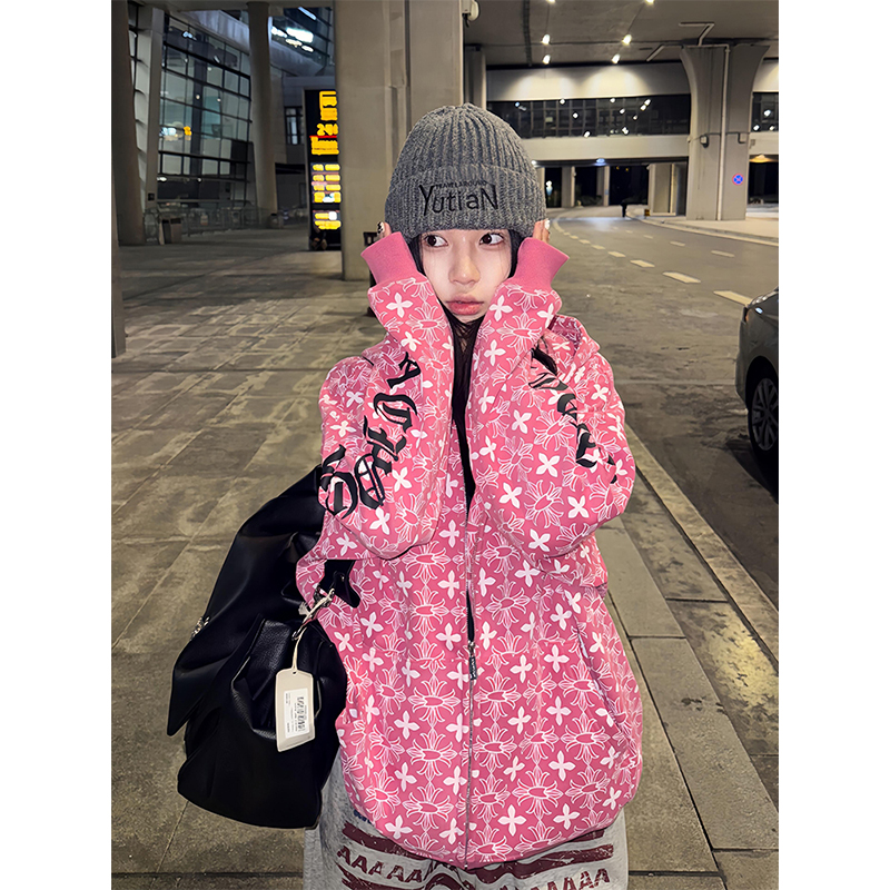 美式复古哥特风字母连帽卫衣女秋