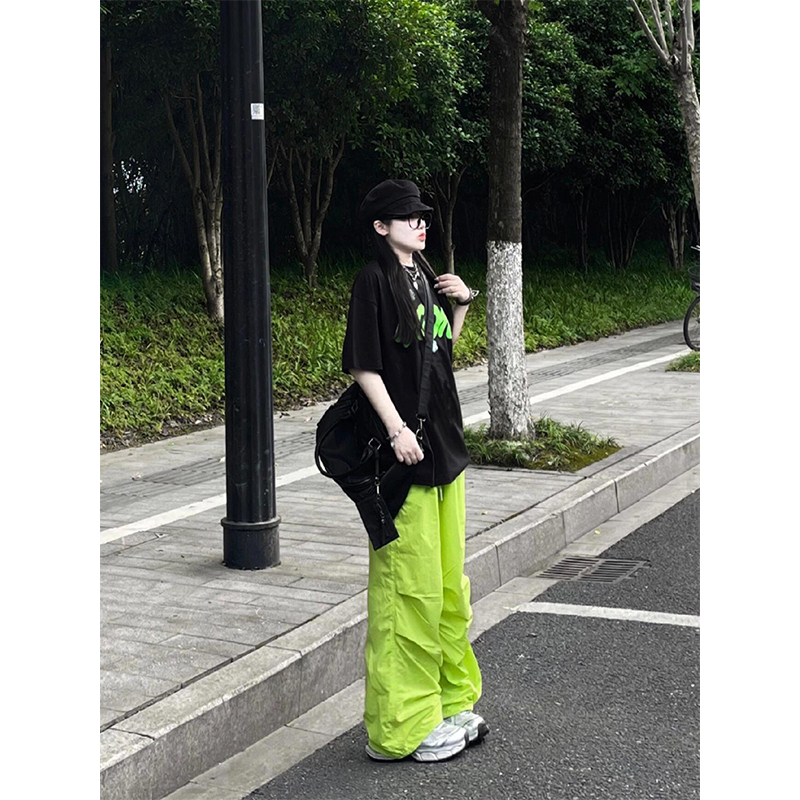 美式绿色速干伞兵工装裤女夏季