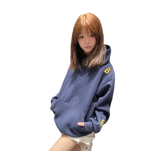 美式刺绣字母连帽hiphop卫衣女秋冬2024新款高街潮牌情侣宽松外套