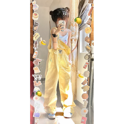 美式高街牛仔背带裤女夏2025新款