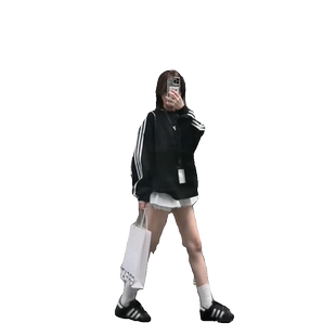 三条杠蝴蝶结圆领黑色卫衣女2024春秋季新款宽松显瘦无帽上衣外套