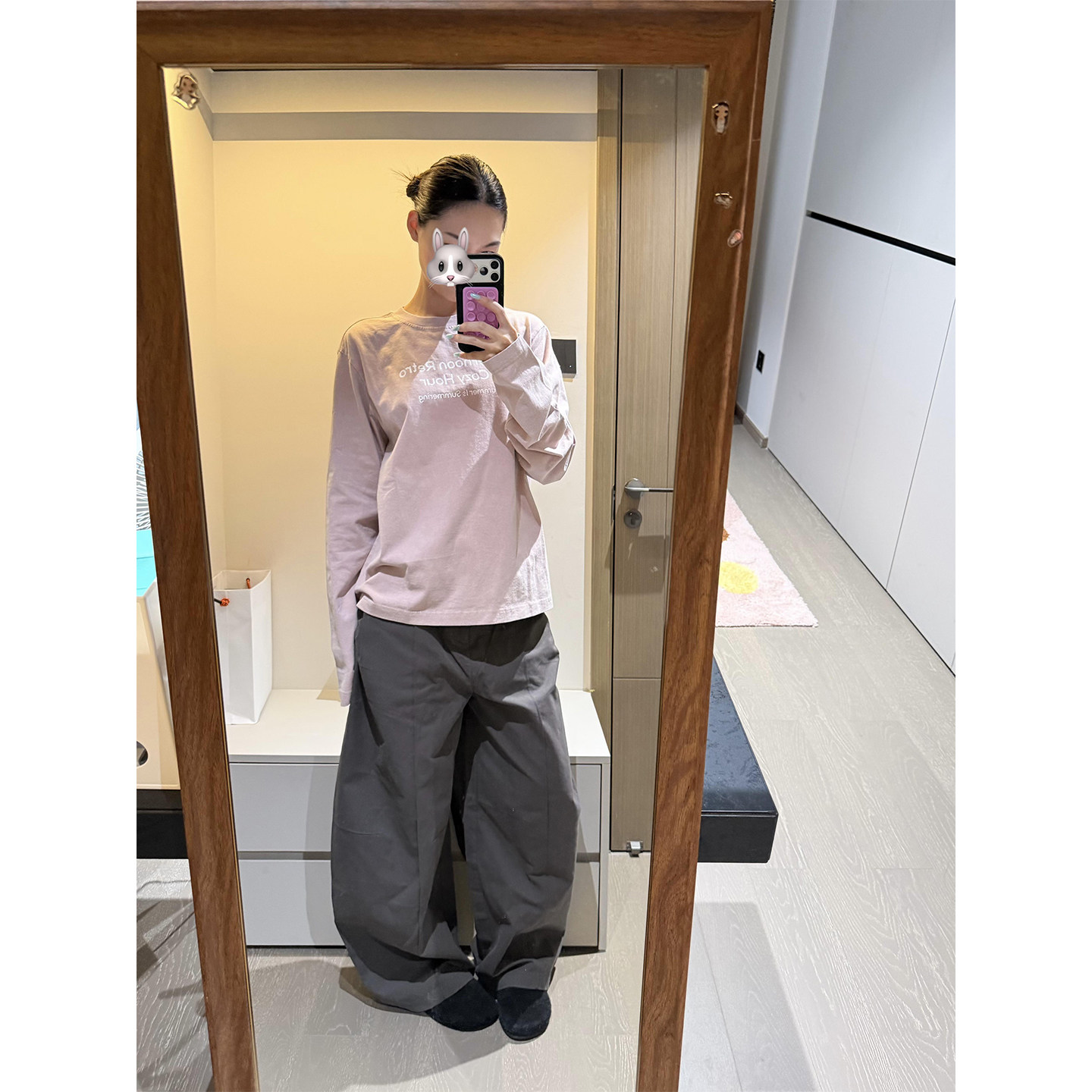 韩系字母印花长袖t恤女秋季2026新款内搭打底衫休闲宽松基础上衣