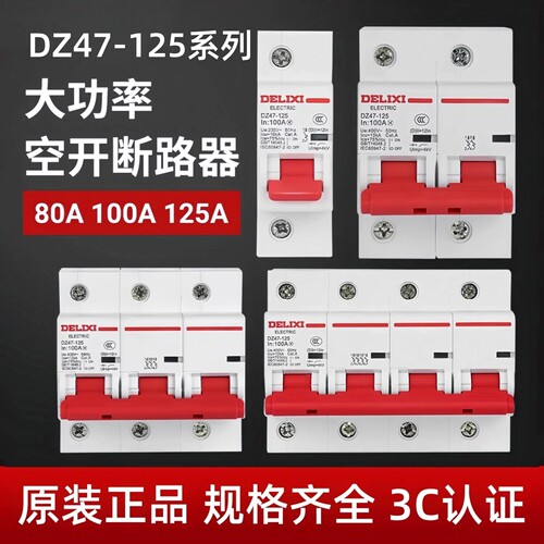 德力西大功率空开DZ47-125断路器