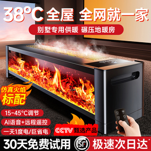 新款石墨烯踢脚线取暖器家用暖风机壁炉电暖气仿真火焰客厅电暖器