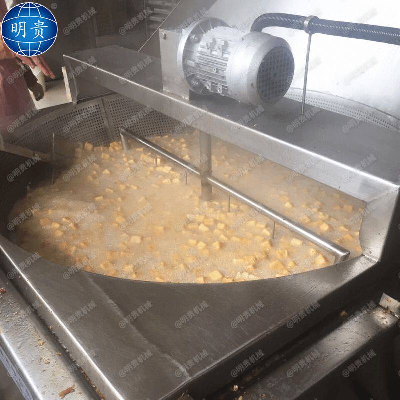 臭豆腐自动油炸机 连续炸兰花豆腐干机器 半成品鸡柳油炸锅