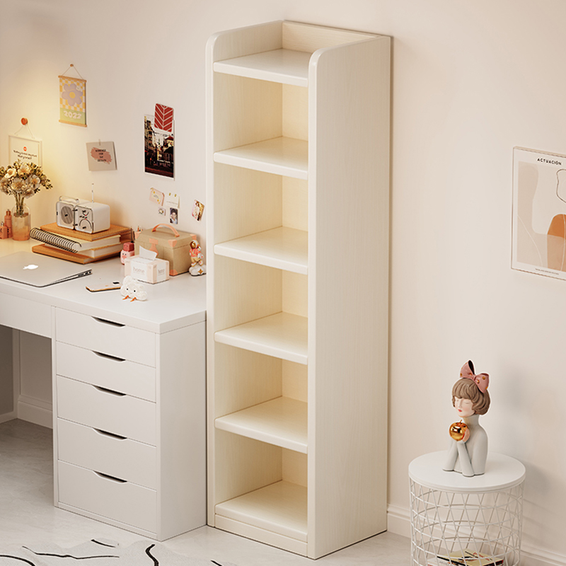 实木置物架落地一体靠墙书架家用