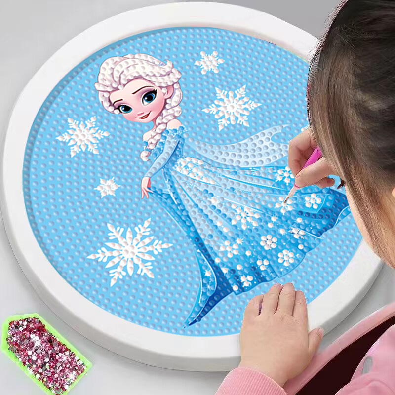 2025新款艾莎公主儿童钻石画手工diy砖石贴