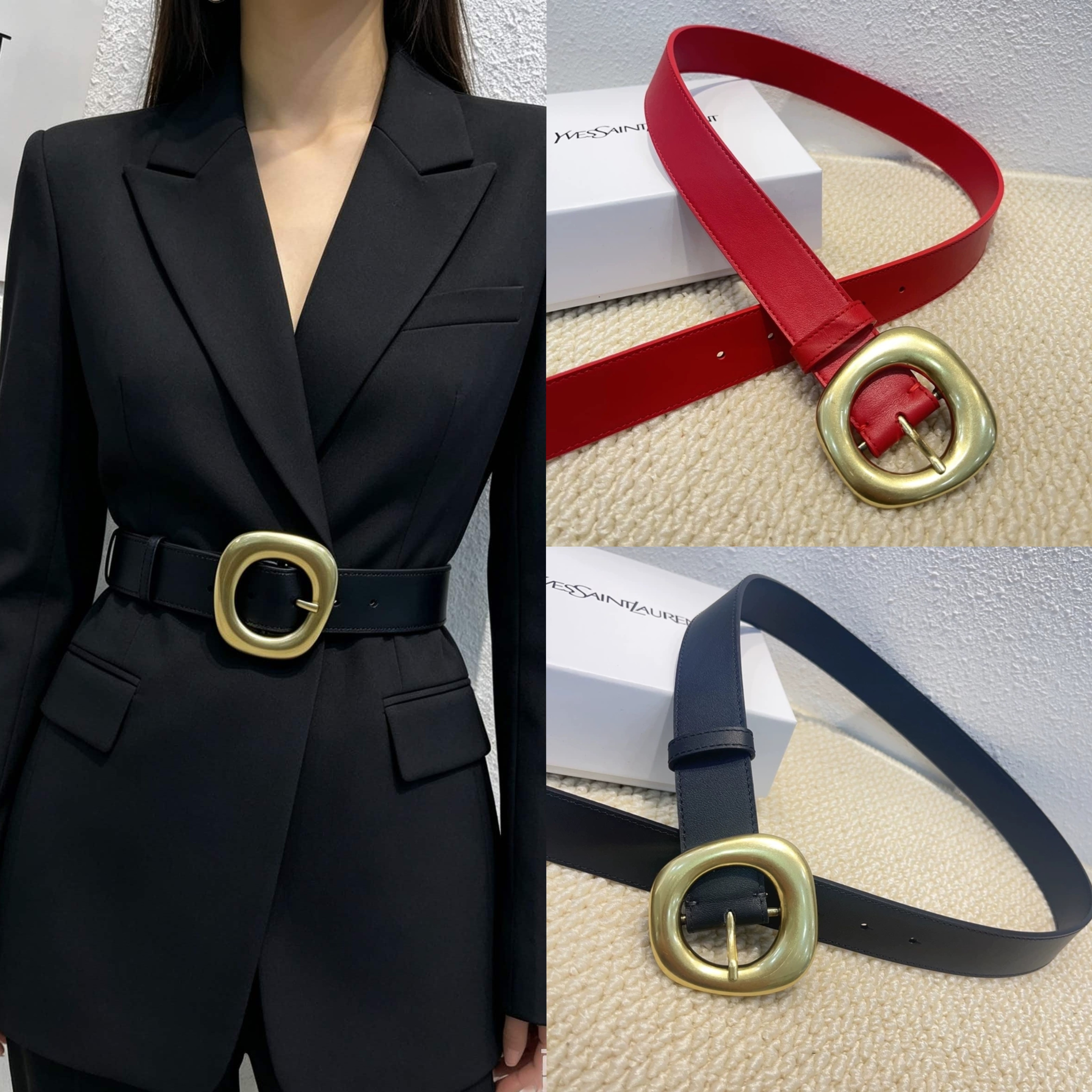 高级感金色方扣女士皮带韩版软皮腰带搭配裙子牛仔裤西装外搭装饰