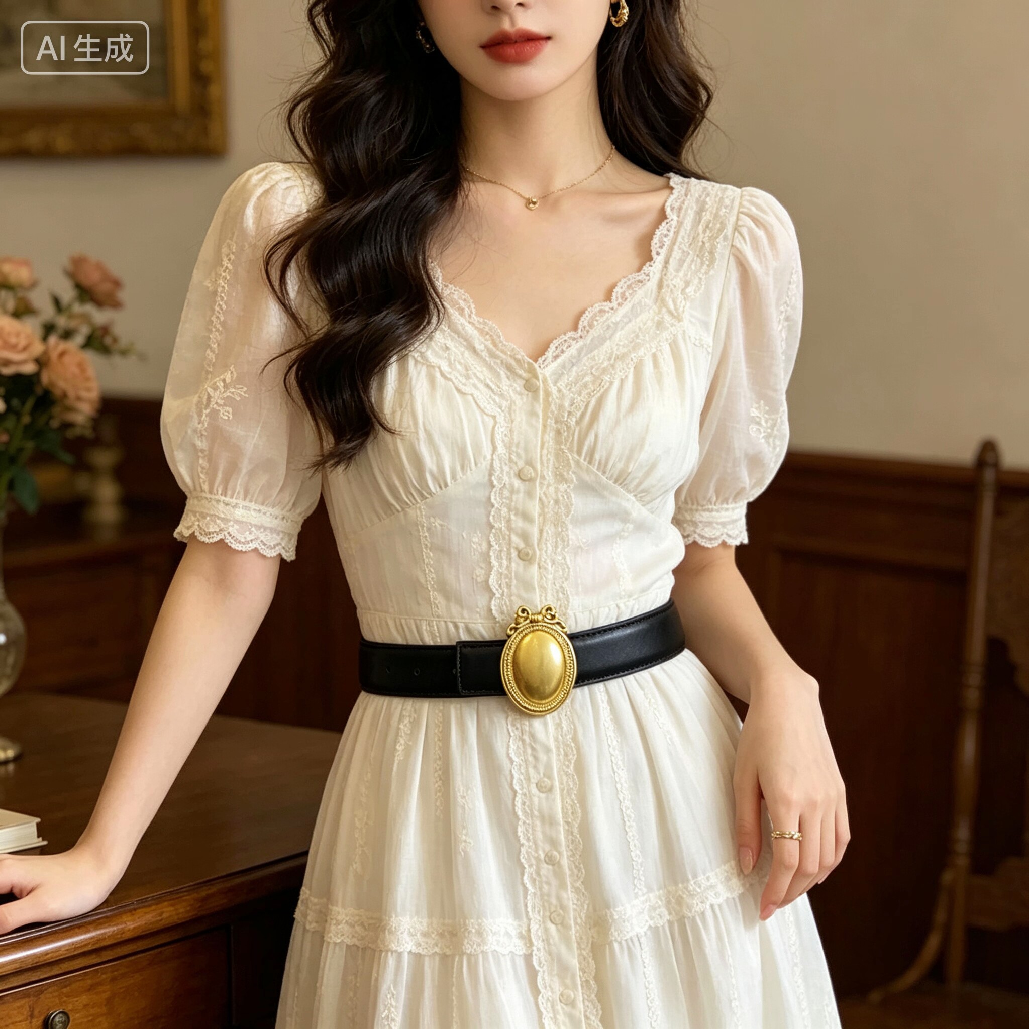 2026新款女士小腰带头层牛皮真皮装饰黑色细腰封皮带女法式复古