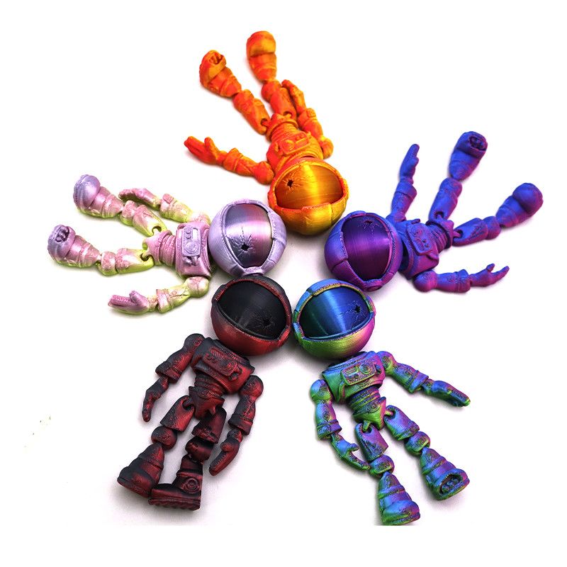 3D打印骷髅宇航员玩具关节可动仿模型摆件儿童礼物装饰品桌面摆件