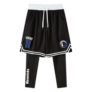 美式爱德华兹篮球裤库里欧文艾弗森杜兰特球裤短裤男假两件运动裤