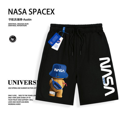 NASA青少年男生男士夏季潮牌五分裤休闲运动裤子男短裤运动裤男装