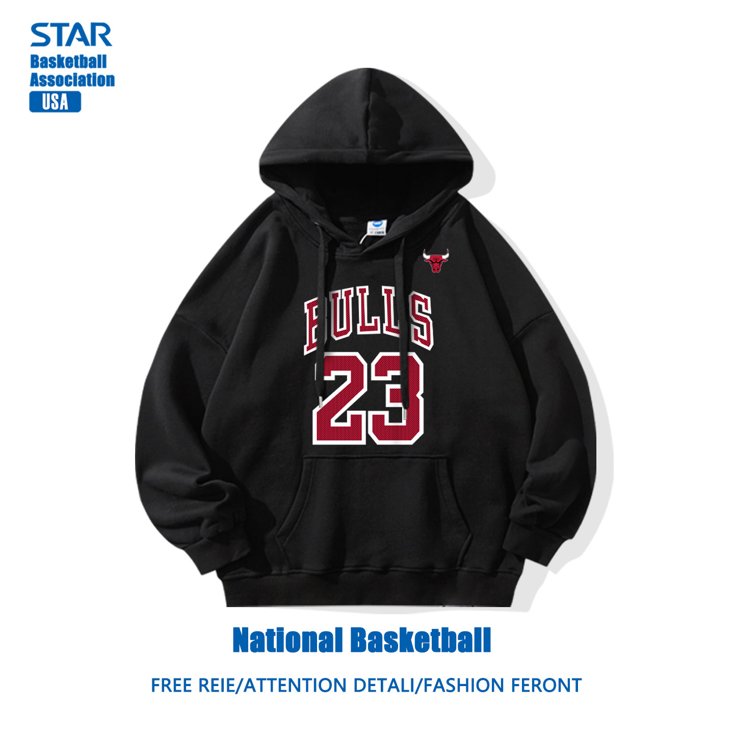 美式复古公牛队出场服卫衣