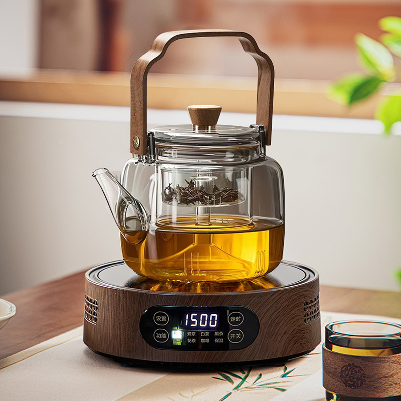煮茶壶提梁玻璃烧水壶电陶炉套装新款耐高温泡茶壶家用蒸煮茶器