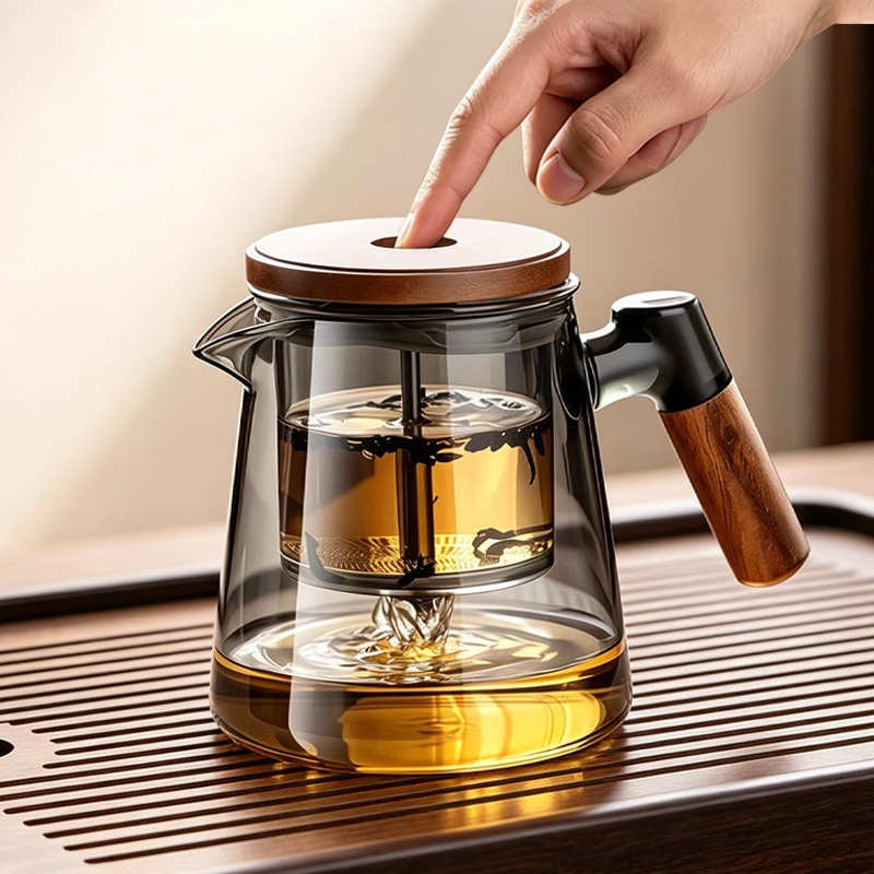 【大容量飘逸壶】一键茶水分离